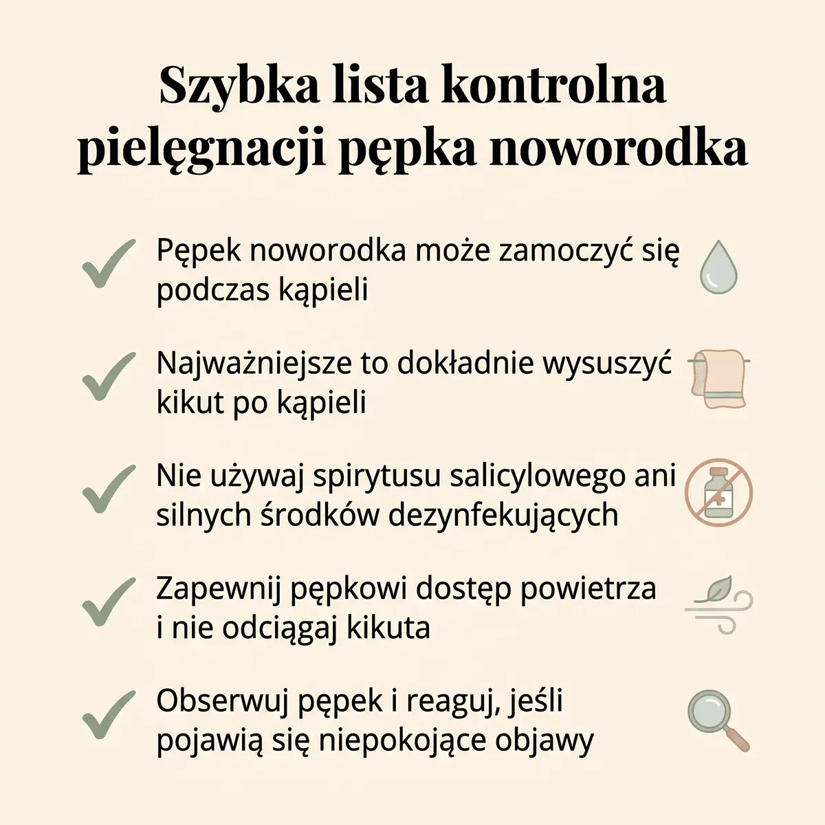 Pielęgnacja pępka noworodka - lista kontrolna | helloskarbie.pl