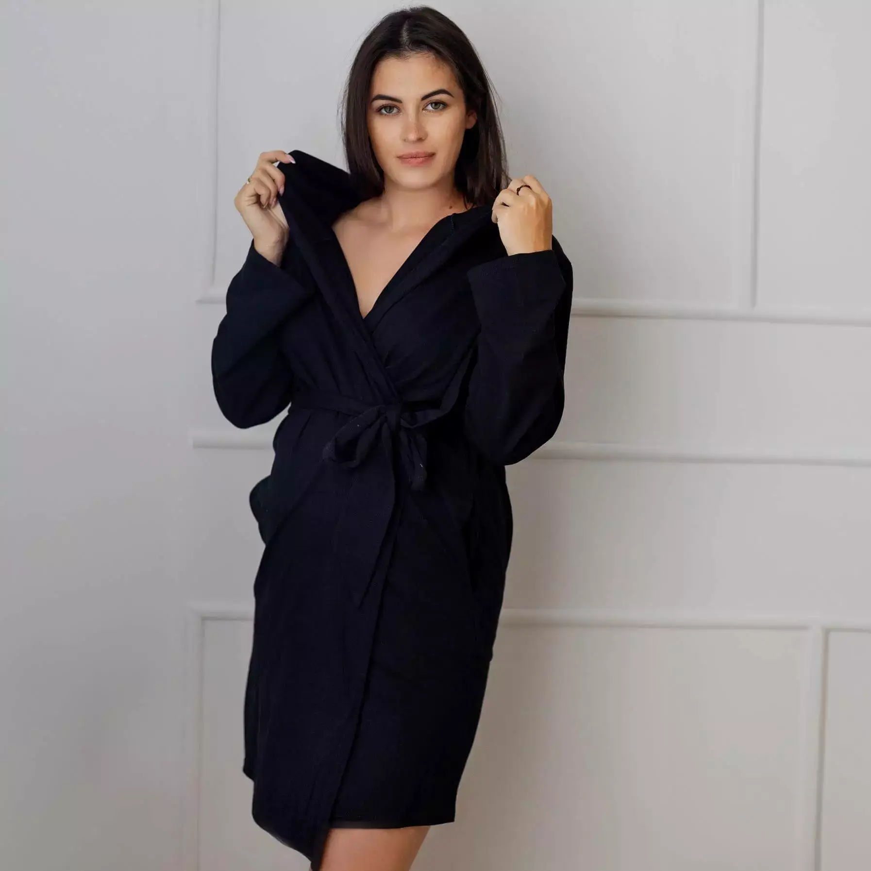 Czarny szlafrok do szptala - blog helloskarbie.pl