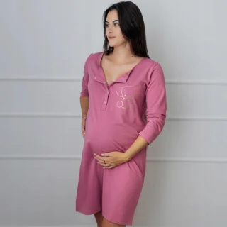 Koszula do szpitala do porodu KOLOR RÓŻOWY rozmiar S/M