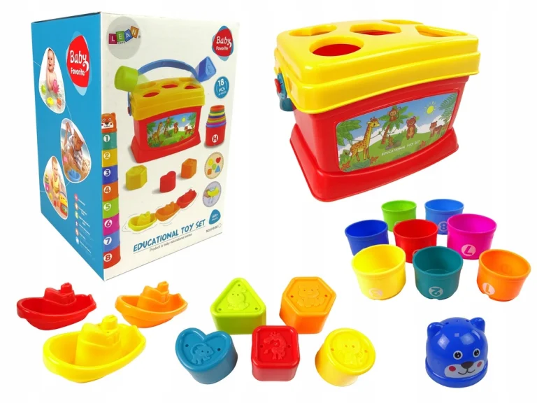 Edukacyjne Wiaderko Kubeczki Piramidka Łódki Sorter Do Kąpieli