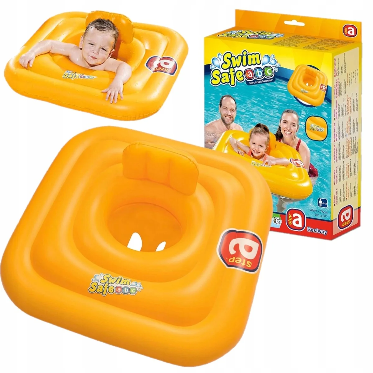 Siedzisko Kółko Do Pływania Dla Najmłodszych Kwadrat Swim Safe Step A 76cm