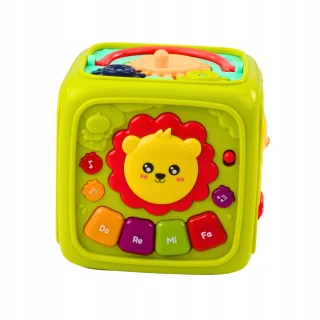 Kostka Edukacyjna Interaktywna Dla Malucha Lew Zielona