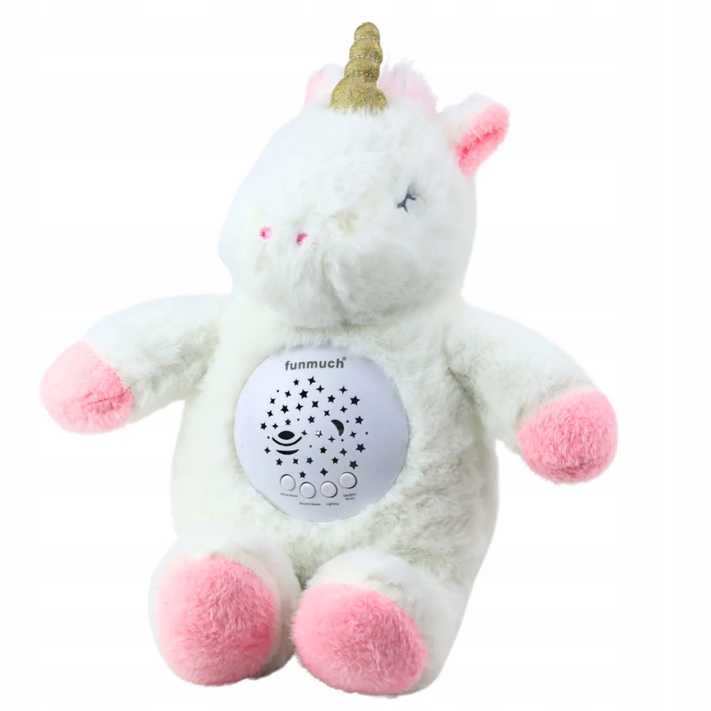 Pluszowy Jednorożec Usypiająca Przytulanka Projektor Dźwięk