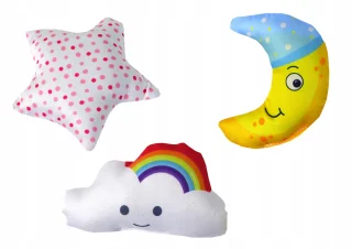 Karuzela Do Łóżeczka Na Baterie Klips Uniwersalny Pluszowe Zawieszki Różowa