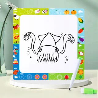 Układanka Tablica 2w1 Drewniana Edukacyjna Warzywa Pisak