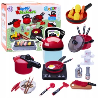 Zestaw Kuchenny Garnki Jedzenie Płyta Na Baterie Akcesoria 36el