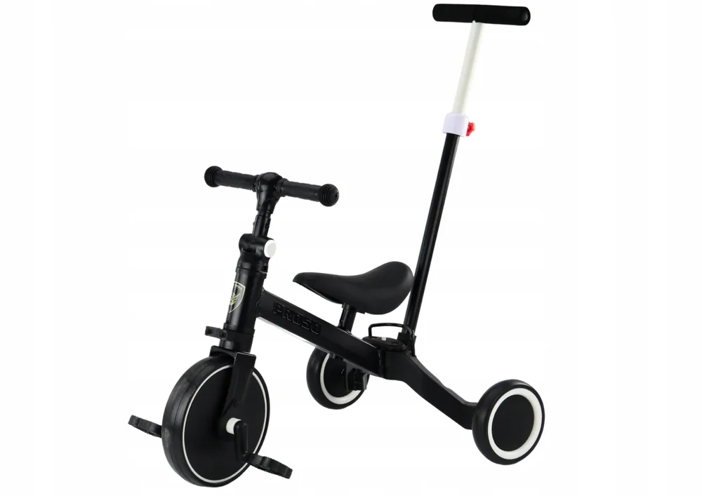 Rower Trójkołowy PRO50 Rowerek Z Rączką Do Prowadzenia Czarny