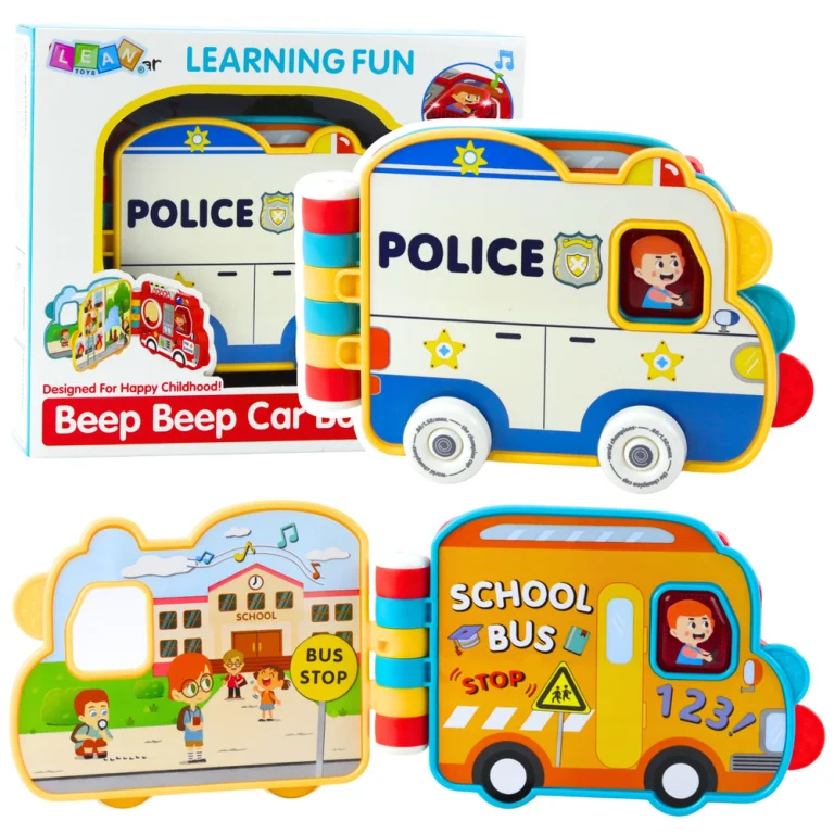 Książeczka Edukacyjna Interaktywna Pojazdy Światła Dźwięki Ruchome Elementy