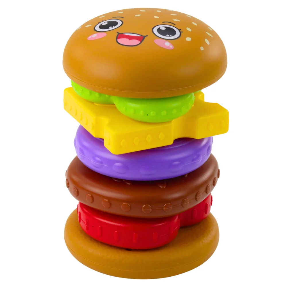 Układanka Piramida Hamburger Dla Dzieci Kolorowy 7 el.