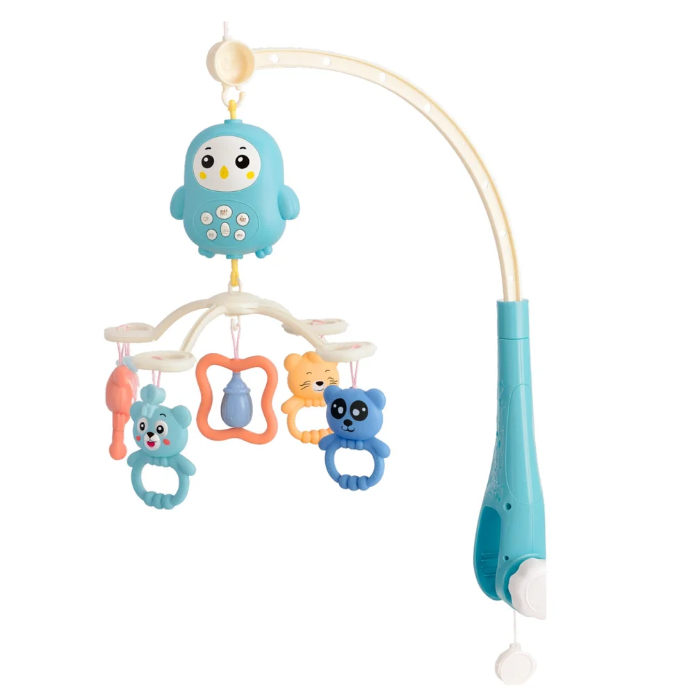 Karuzela Do Łóżeczka Pozytywka Z Lampką Grzechotki Misie Niebieska