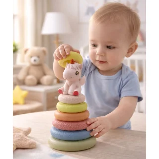 Miękka Piramida Sensoryczna Jednorożec Gumowa EKO Kolorowa