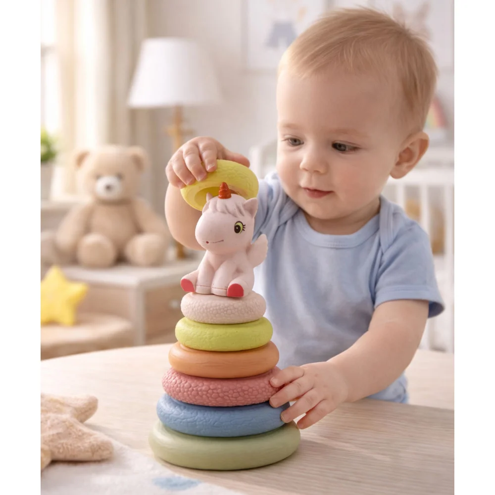 Miękka Piramida Sensoryczna Jednorożec Gumowa EKO Kolorowa