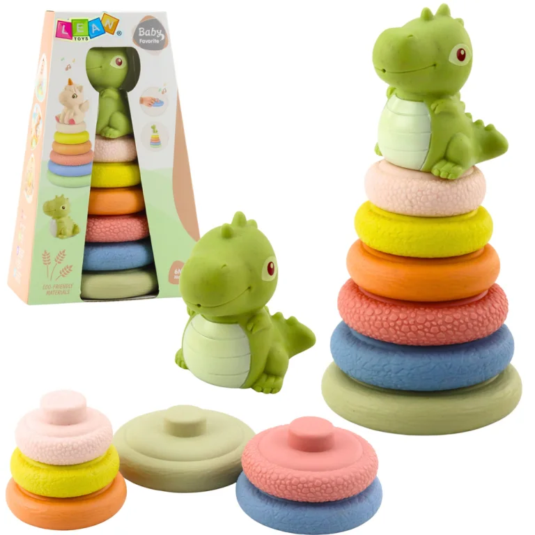 Miękka Piramida Sensoryczna Dinozaur Gumowa EKO Kolorowa